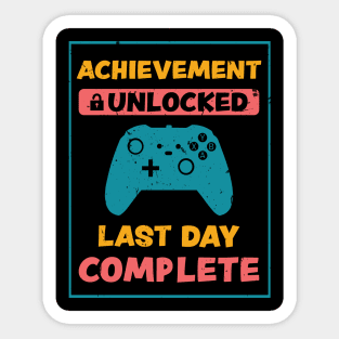 Happy Last Day of School For Teachers Students,Unlocked Vingtage Gaming Sticker